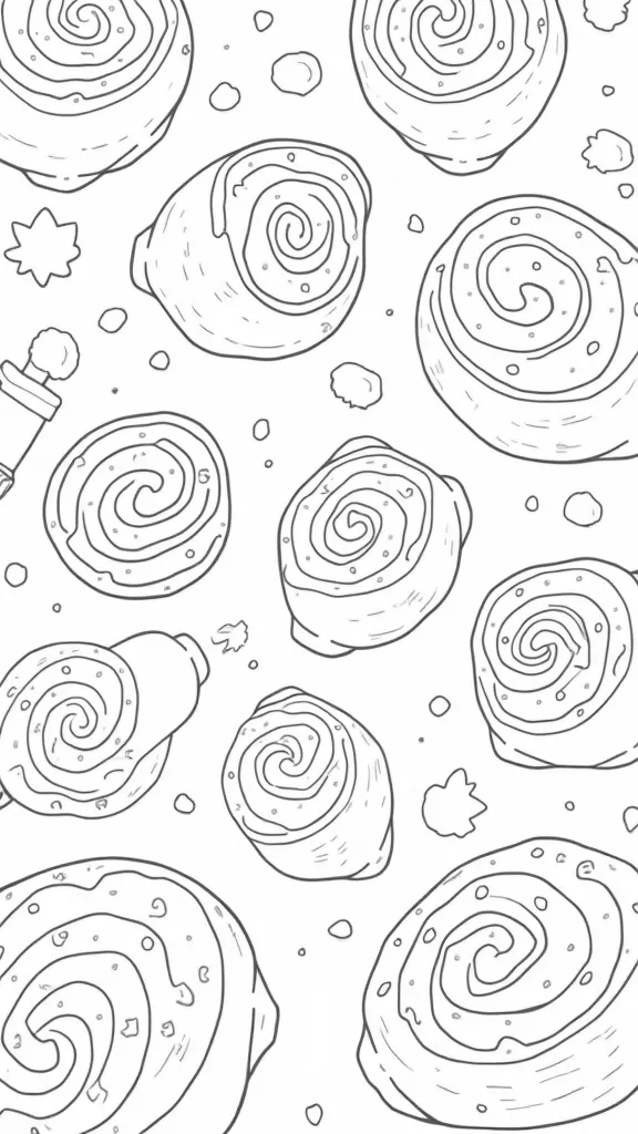 cinnamon roll coloring pages printable